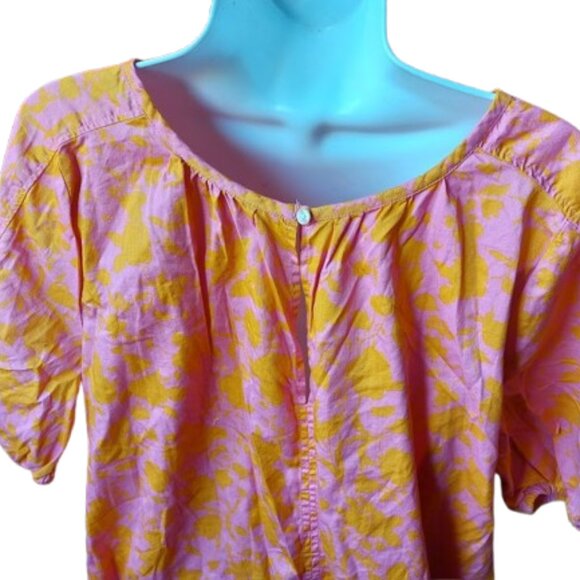 Orange and Pink Printed Cotton dress Size Large - Picture 3 of 4